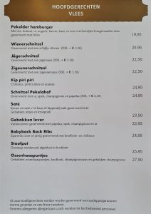 Dinerkaart Pekelahof